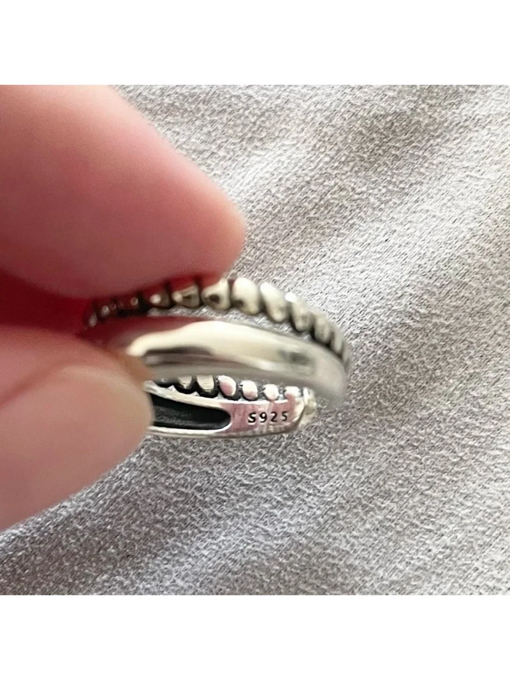 VenusFree Distressed S925 Silver Open Wrap Ring | Vintage Style Double Band